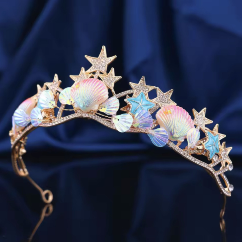 Seashell Mermaid Tiara Crown Headpiece‎ with Starfish Sea Theme Cosplay Costume